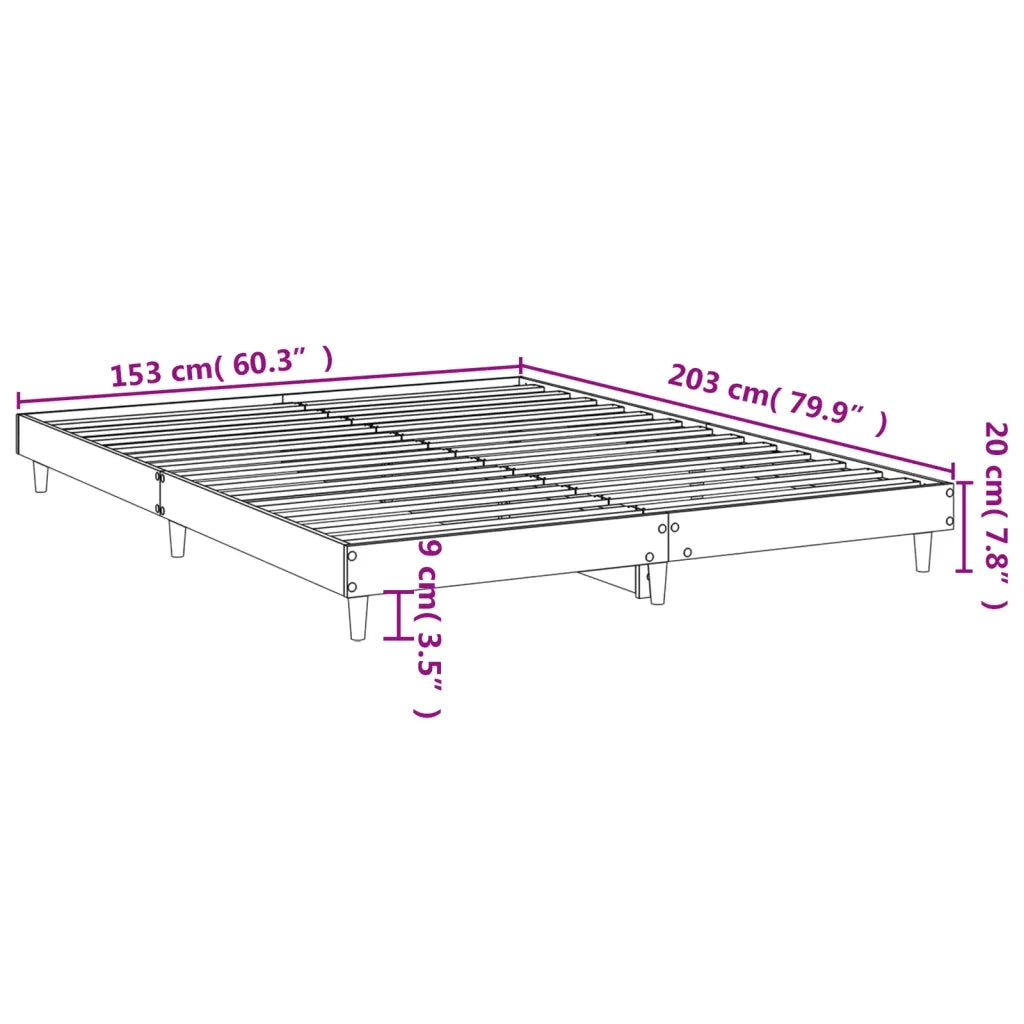 Giroletto senza Materasso Rovere Fumo 150x200 cm in Truciolato 832034