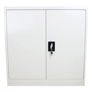 Armadietto Grigio Chiaro Alto 90cm in Acciaio per Casa e Ufficio con 2 Ripiani