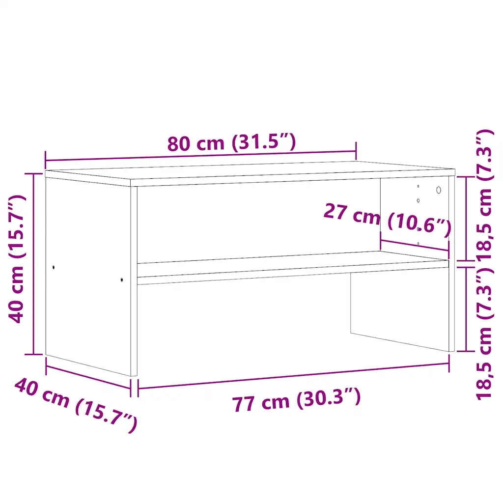 Mobile Porta TV Legno Antico 80x40x40 cm in Legno Multistrato 855770