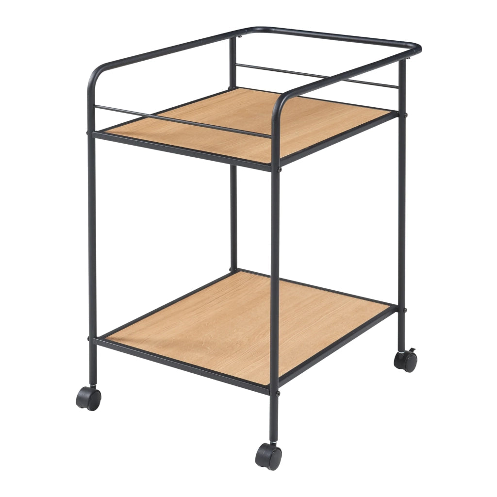 Carrello di servizio mobile contenitore per cucina/soggiorno con 2 ripiani in metallo 72 x 62 x 45 cm MDF beige 03_0009224