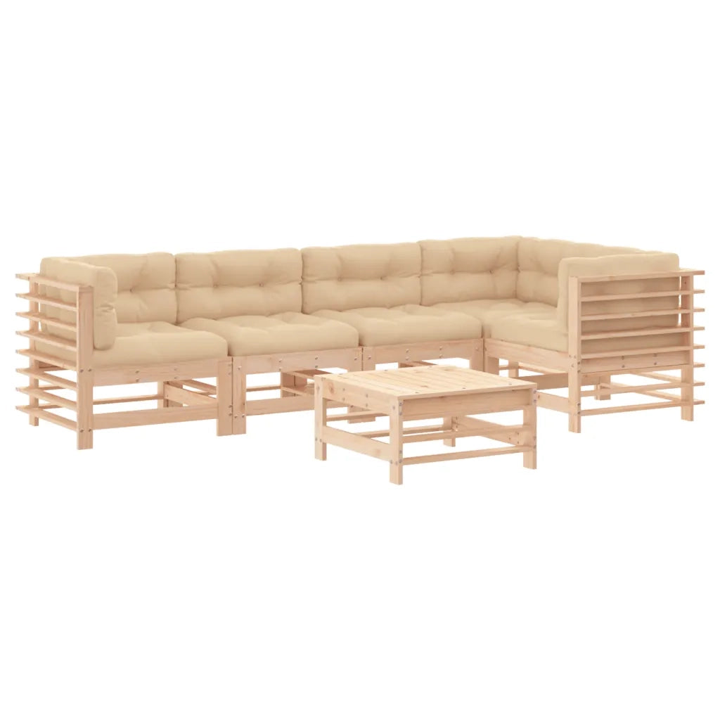 Set Divani da Giardino 6 pz con Cuscini in Legno Massellocod mxl 124440