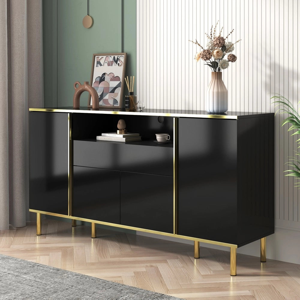 Cassettiera Sideboard ¨C Minimal ¨C nero lucido 150x40x80cm