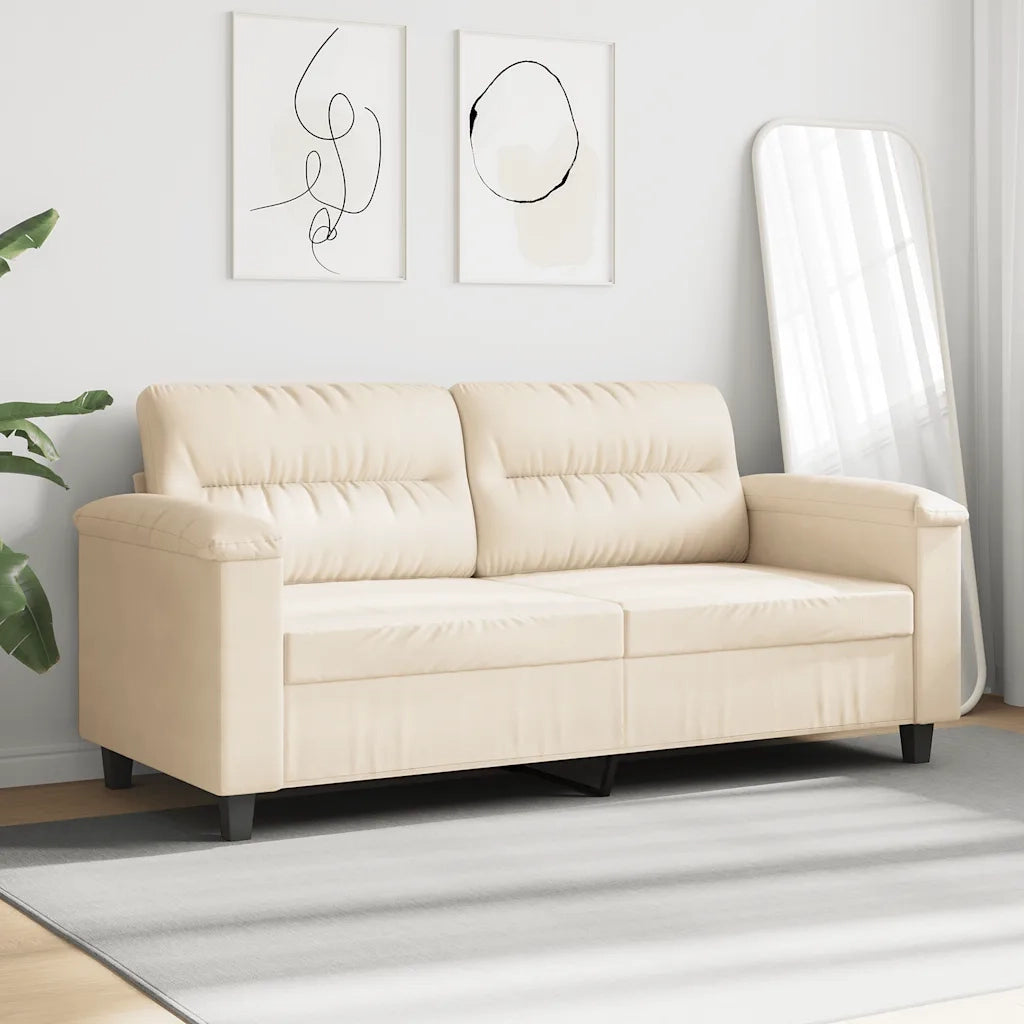 Divano a 2 Posti Beige 140 cm in Tessuto Microfibracod mxl 114952