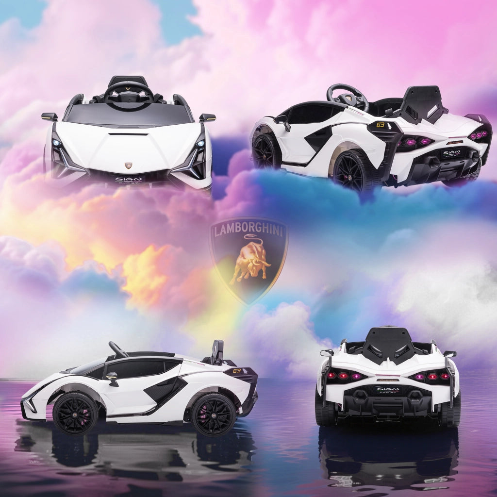 Auto elettrica per bambini 12V con telecomando 2,4G ¨C zephmum ¨C bianco