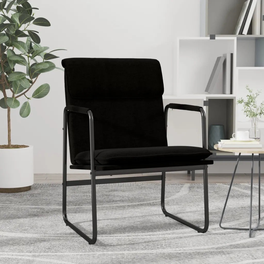 Sedia Lounge Nera 55x64x80 cm in Tessuto 351344