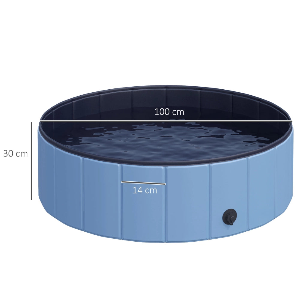 Piscina per Cani Pieghevole ¨C zephmum ¨C Blu 100x30cm plastica