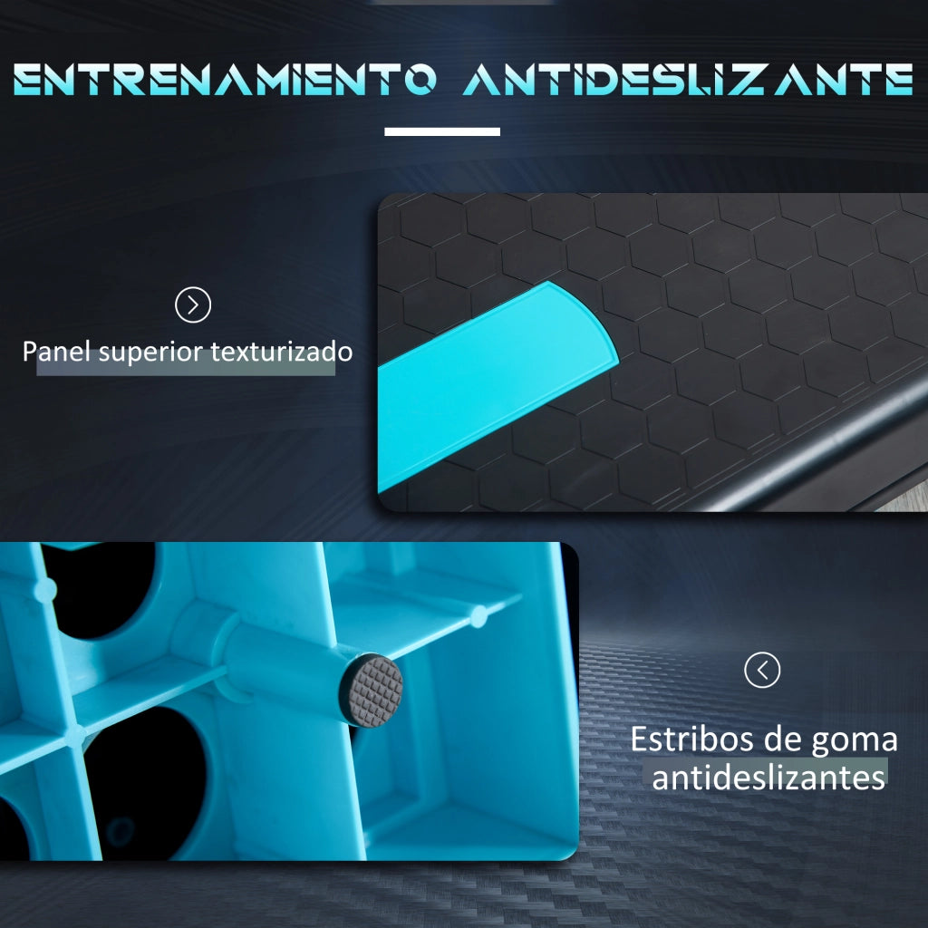 Step Plataforma Regolabile per Sport e Fitness ¨C Zephmum ¨C Blu e Nero 78x28x20 cm
