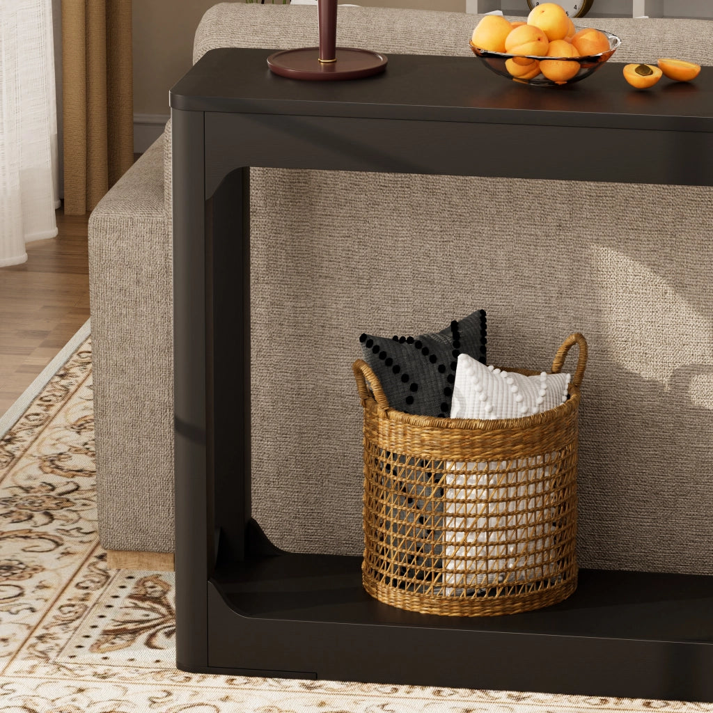 Consolle con ripiani aperti - per ingresso - in MDF - 145x37.5x14.5 cm - nero