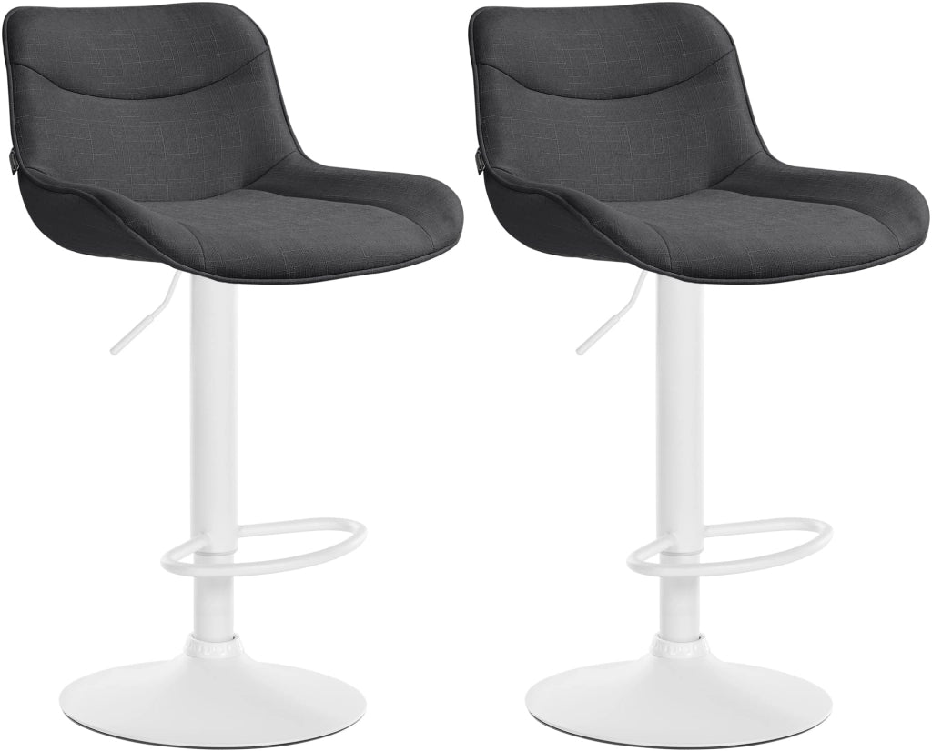 2er Set Barhocker Vonore Stoff weiЯ