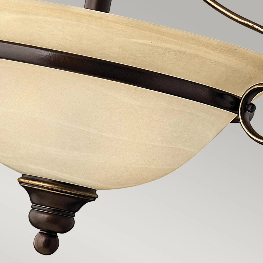 Plafoniera Cello Hinkley bronzo antico vetro 2xE27 48cm
