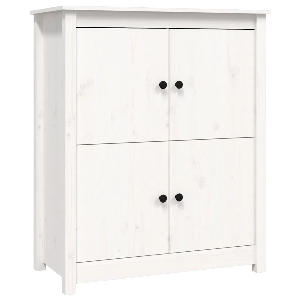Credenza Bianca 83x41,5x100 cm in Legno Massello di Pino 821508