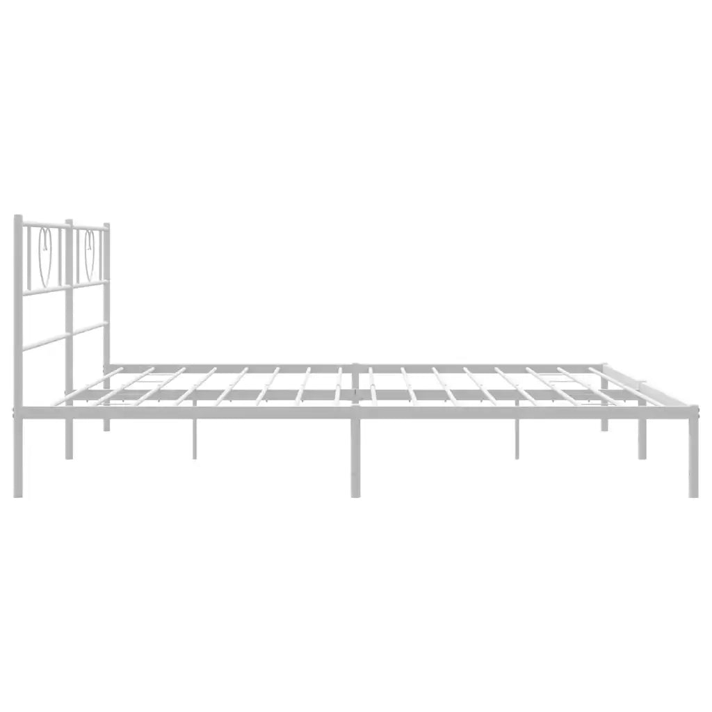 Giroletto con Testiera-Struttura Letto con testiera Metallo Bianco 183x213 cm 933952
