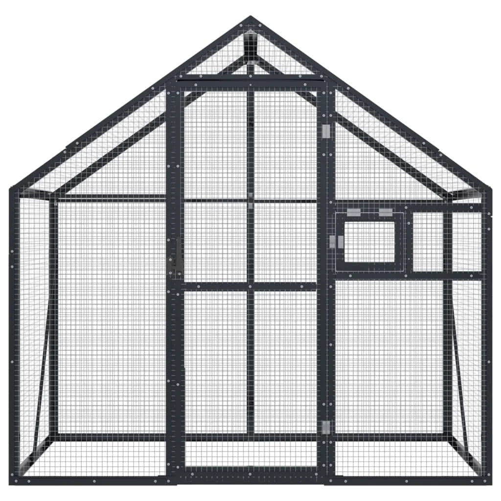 Voliera a gabbia 179 x 100 x 185 cm alluminio antracite 02_0045637