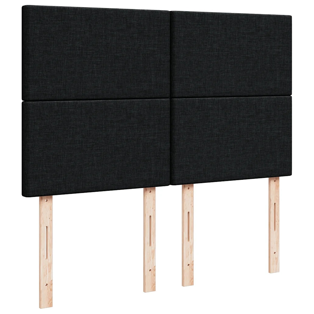Giroletto a Molle con Materasso Nero 140x190 cm in Tessuto
