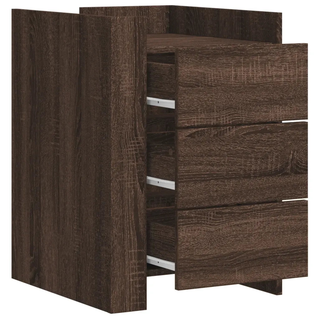 Comodino Rovere Marrone 45x50x65 cm in Legno Multistrato