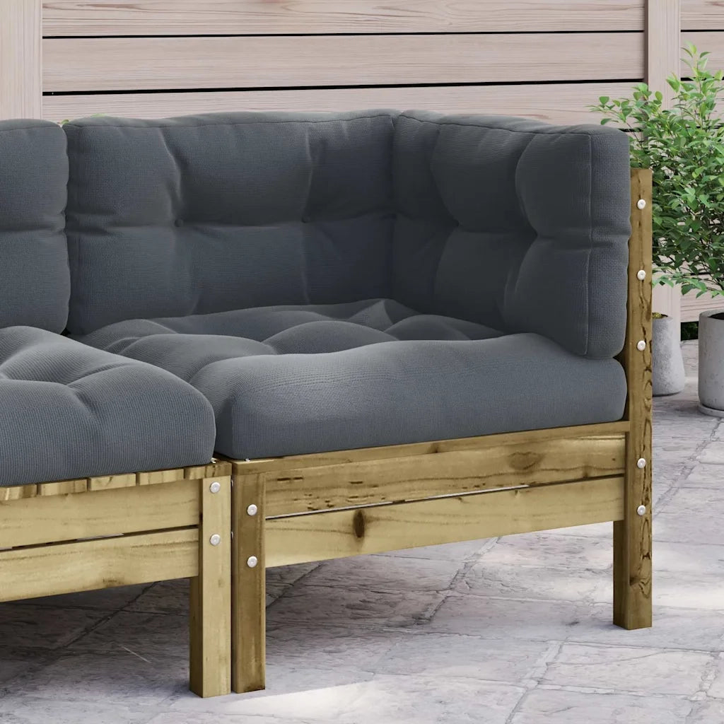Divano Angolare da Giardino con Cuscini-Sofa da Giardino-Divanetto da esterno Legno Impregnato Pino 759098