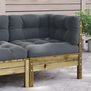 Divano Angolare da Giardino con Cuscini-Sofa da Giardino-Divanetto da esterno Legno Impregnato Pino 759098