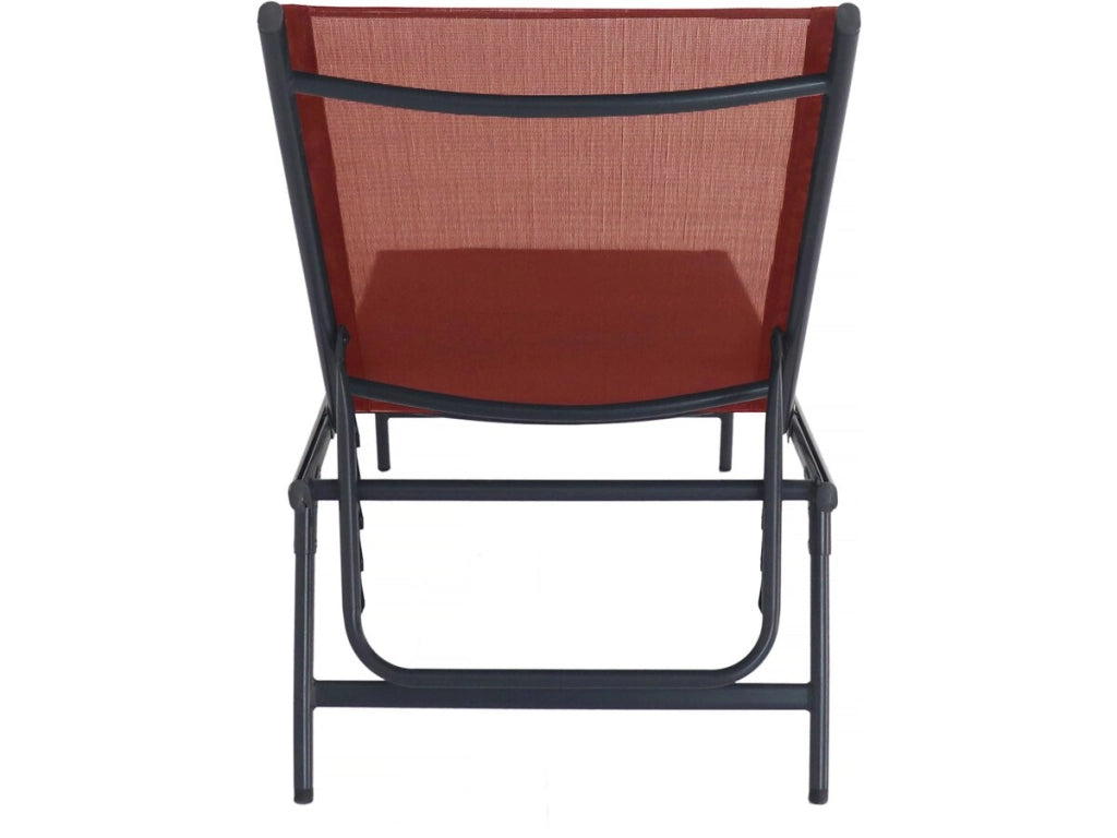 Set di 2 lettini prendisole in metallo "Sublima" - 180 x 54 x 104 cm - Terracotta