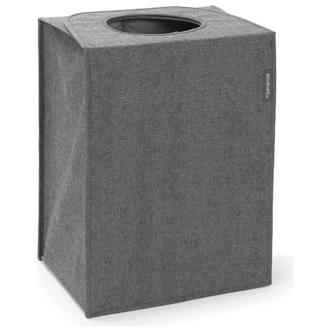 Brabantia 120381 Pepper Black Borsa Portabiancheria Rettangolare 55 Litri Apertura Quick-drop Facile da Svuotare Salvaspazio colore Nero
