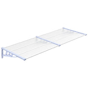 Tettoia per Porta Grigio e Trasparente 239x90 cm Policarbonato CFW1788272