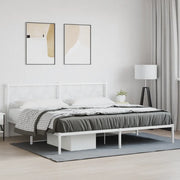Giroletto con Testiera Metallo Bianco 193x203 cm