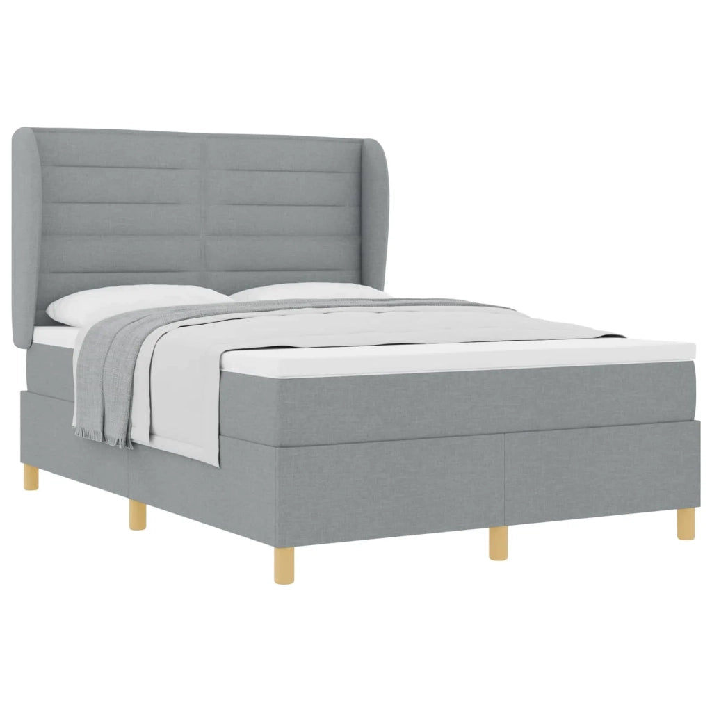 Letto a molle con testiera Grigio chiaro 200 x 140 cm Tessuto 3340690
