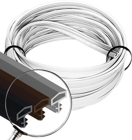 20 m afdichtstrip in nero per finestre in legno - tochtstopper - afdichting in gomma per porte in legno - modello F-171 - afdichting in doppio vetro - materiale termoplastico