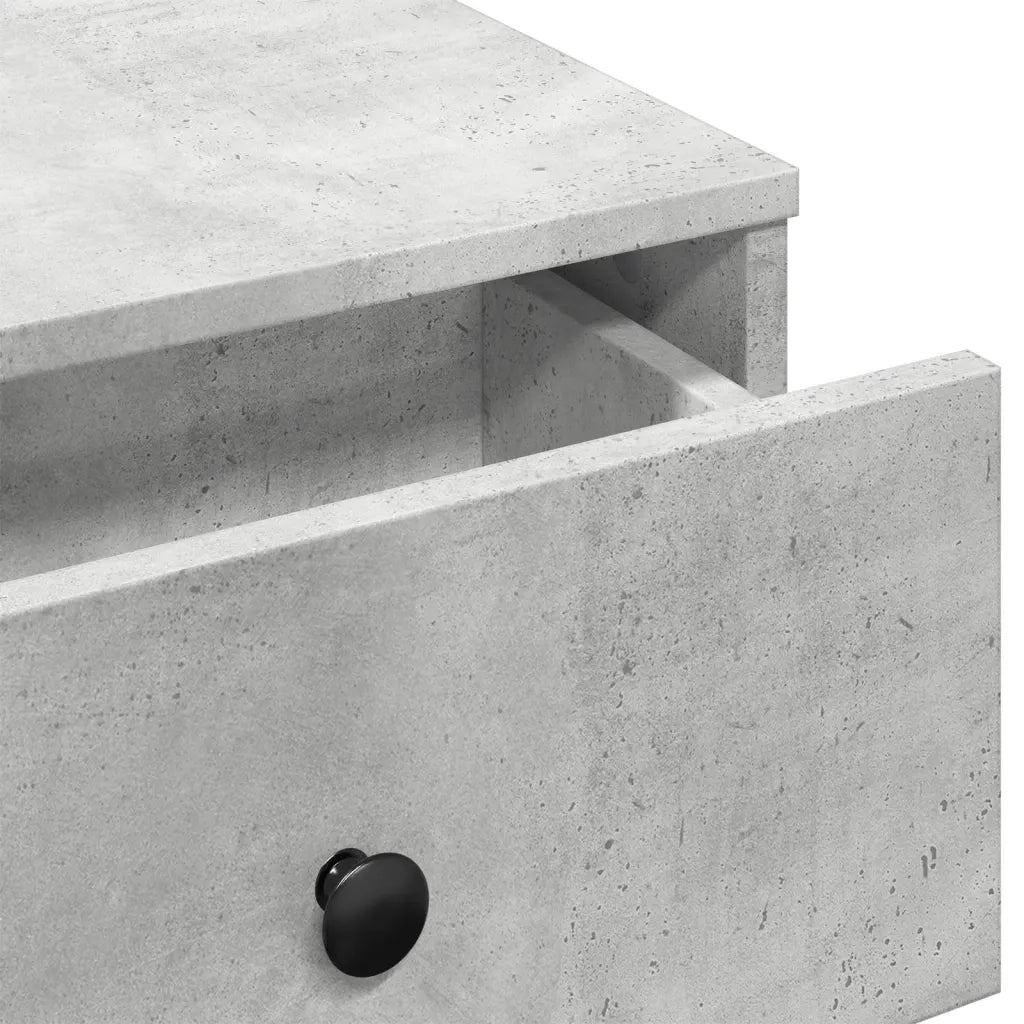 Tavolino da Salotto Grigio Cemento 60x45x31cm Legno Multistrato