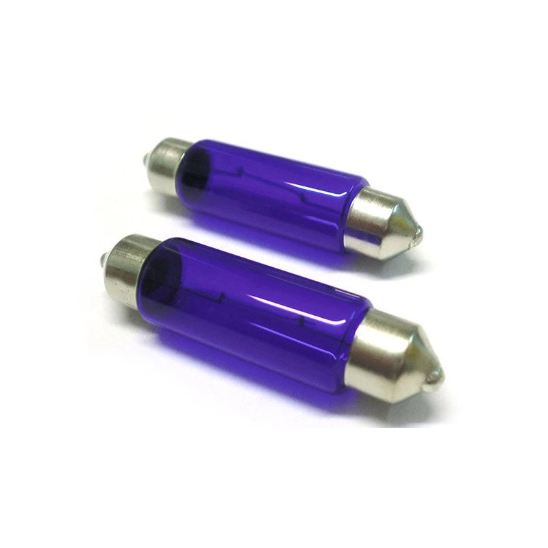Coppia 2 Lampade Alogena T11 C10W 12V 10W Siluro 41mm SV8.5 Effetto Xenon Bianco Interni