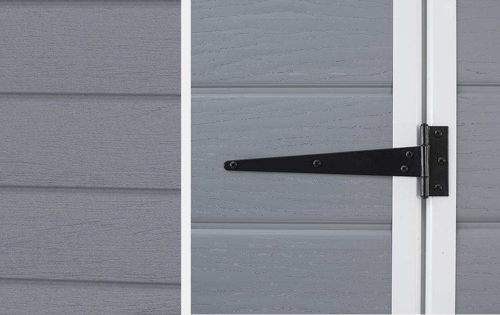 Casetta da Giardino Porta Attrezzi 130x192x198 cm in Resina Effetto Legno Keter Manor 4x6 Grigia