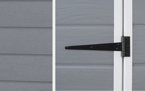 Casetta da Giardino Porta Attrezzi 130x192x198 cm in Resina Effetto Legno Keter Manor 4x6 Grigia