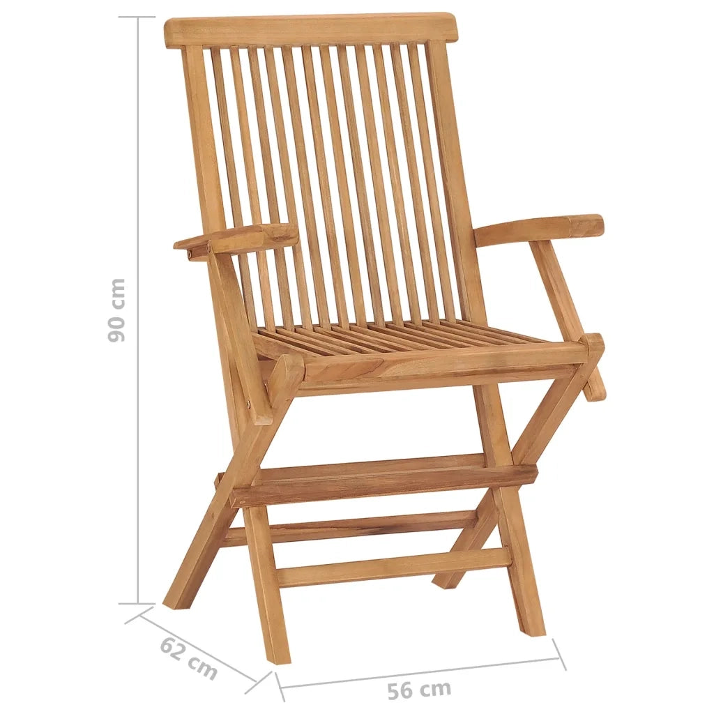 Sedie da Giardino Pieghevoli 4 pz in Legno Massello di Teak 3096593