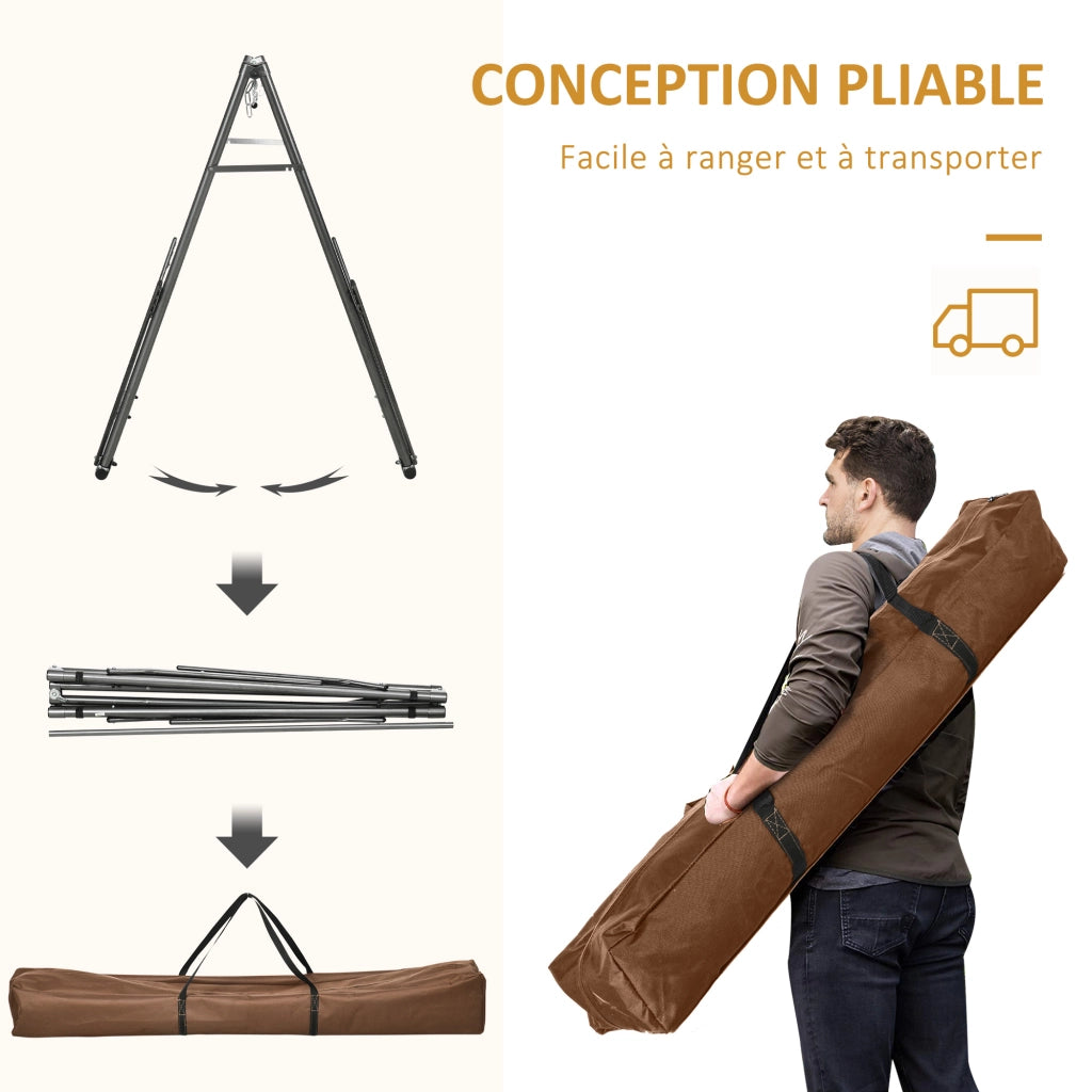 Amaca da giardino pieghevole con supporto in metallo ¨C Minimal ¨C Grigio, 1 posto, 120 kg