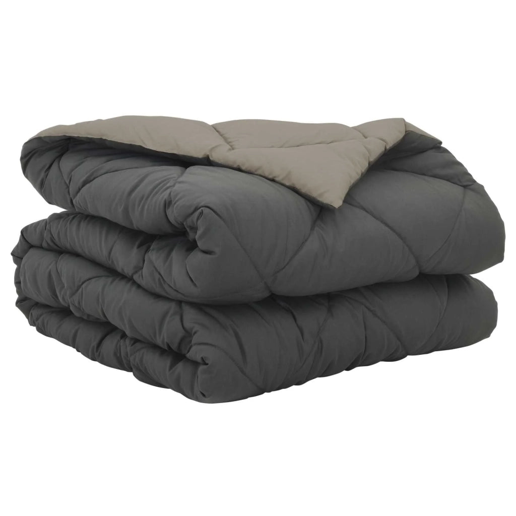 Piumone | Duvet Estivo Grigio chiaro e Antracite 200 x 135 cm Microfibra