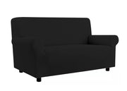 Copridivano Elasticizzato Antimacchia Modello Zeno Colore Nero - 2 Posti - Nero
