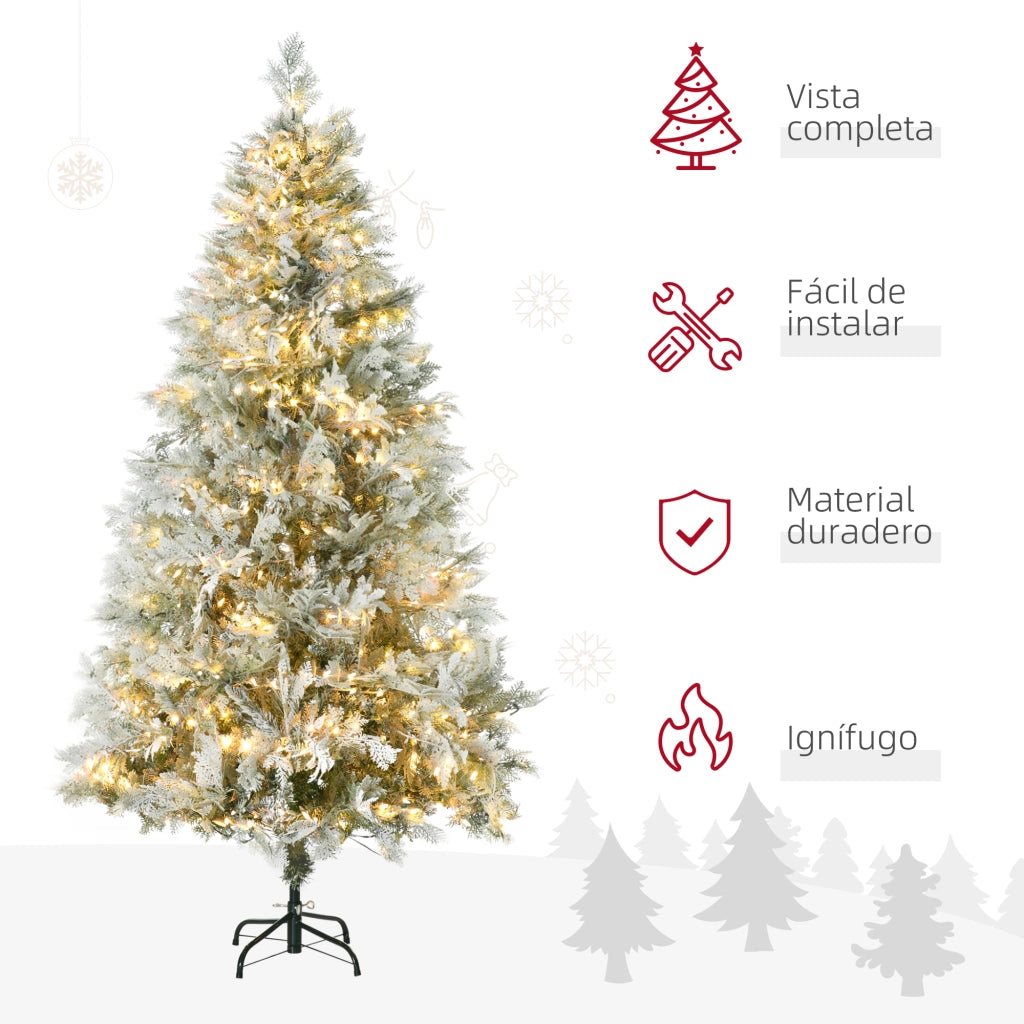 Albero di Natale Artificiale 180 cm con Luci LED ¨C zephmum ¨C 300 Luci Bianche Calde 577 Rami Apertura Automatica Base Pieghevole