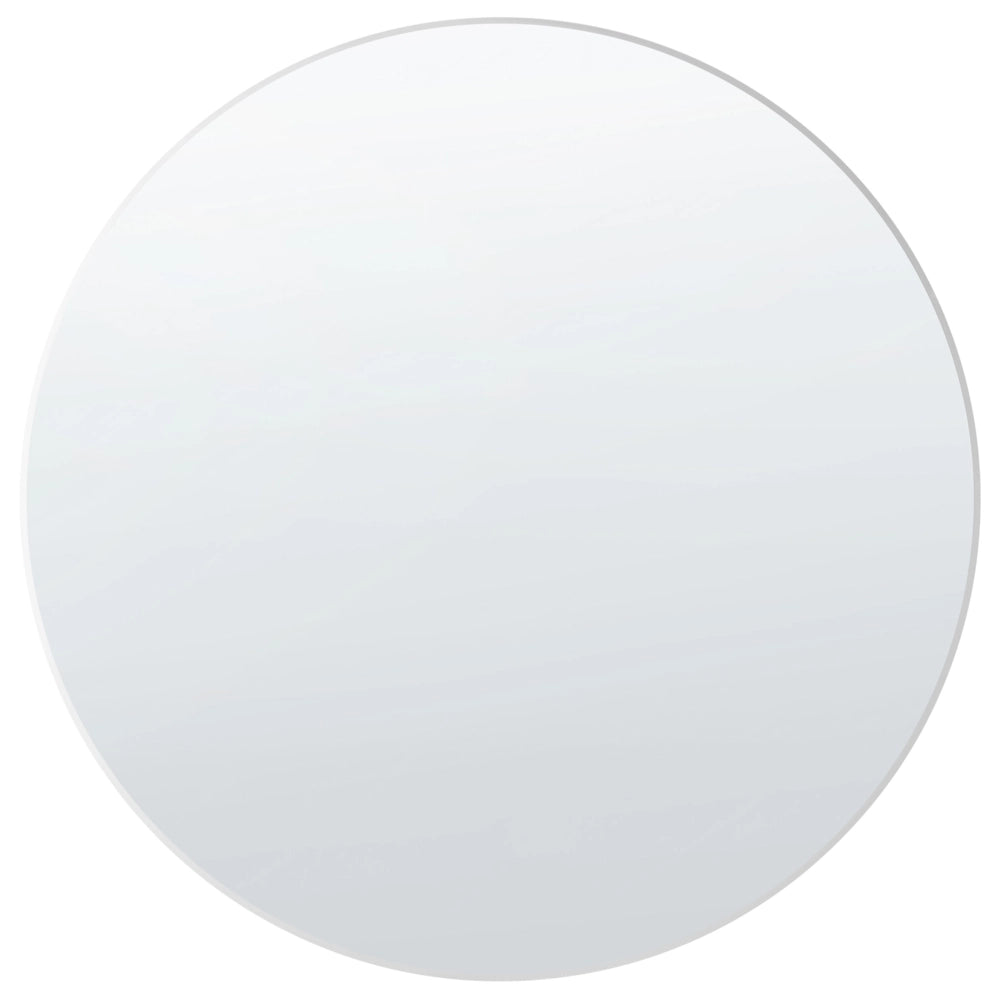 Specchio da parete rotondo senza cornice argento 80 x 80 cm bagno soggiorno camera da letto