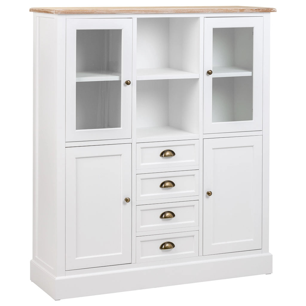 Vetrina in legno bianco 115x35x130,5h