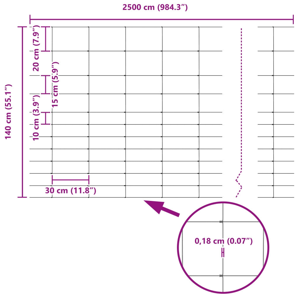 Recinzione da Campo 1.4x25 m Acciaio Zincato