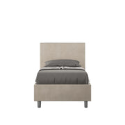 Letto imbottito Singolo 80x200 cm Adele - Con rete,Microfibra,Sabbia