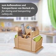 Organizzatore da Cucina con 7 Comparti per Uomo - Posate e Serviette - Accessori da Cucina - Bamboo