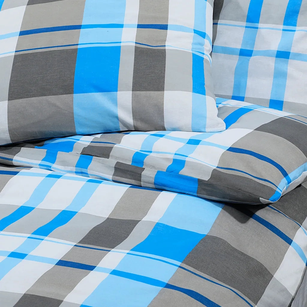 Set Copripiumino Blu e Grigio 260x240 cm in Cotone CFW5290438