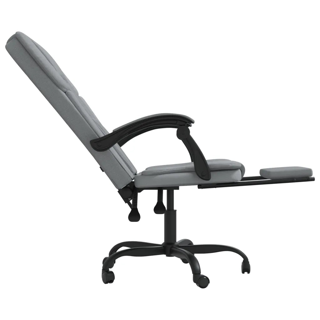 Poltrona | Sedia Relax da Ufficio Reclinabile Grigio Chiaro in Tessuto