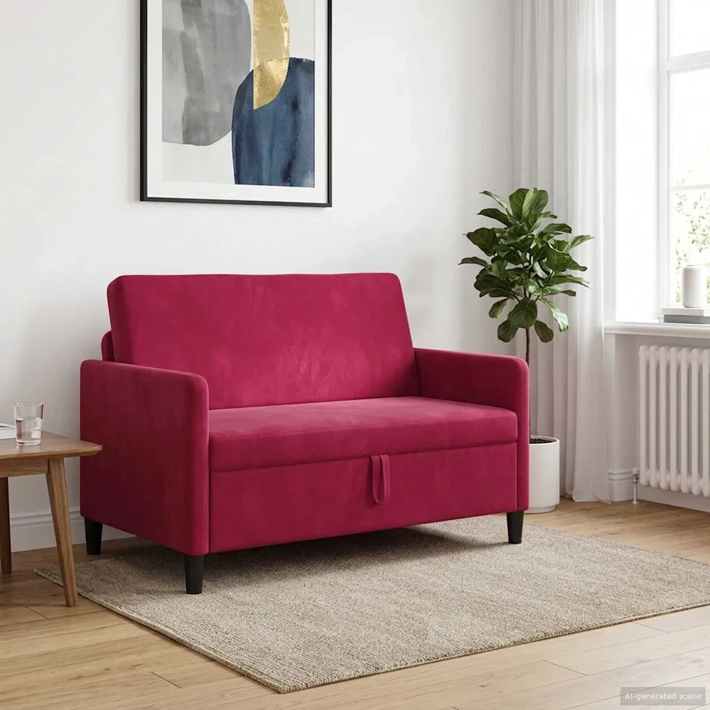Divano con Storage Rosso Vino 122 x 78 x 87 cm Poliestere 42036910