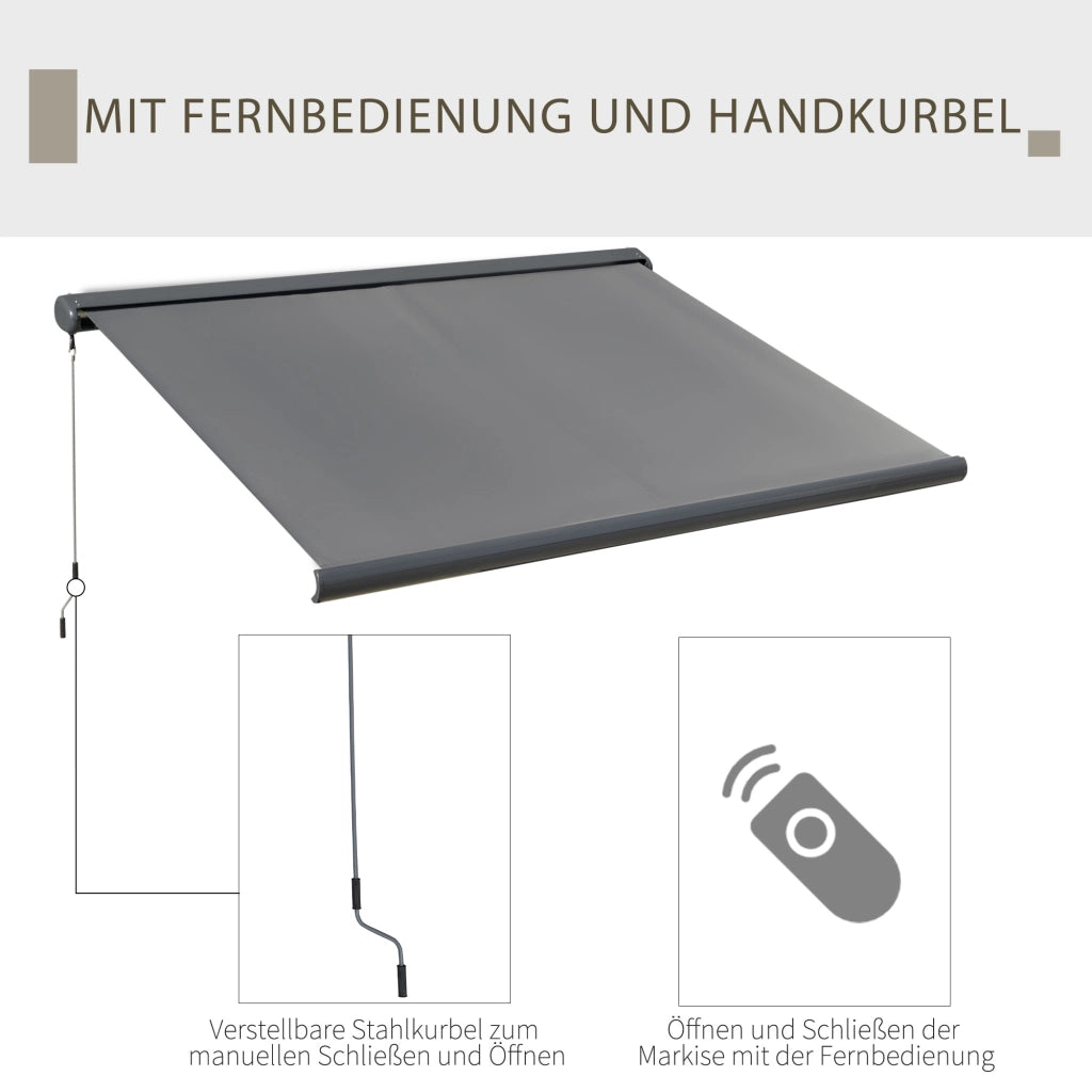 Tenda da sole elettrica ¨C zephmum ¨C grigio scuro, metallo, 300x250 cm