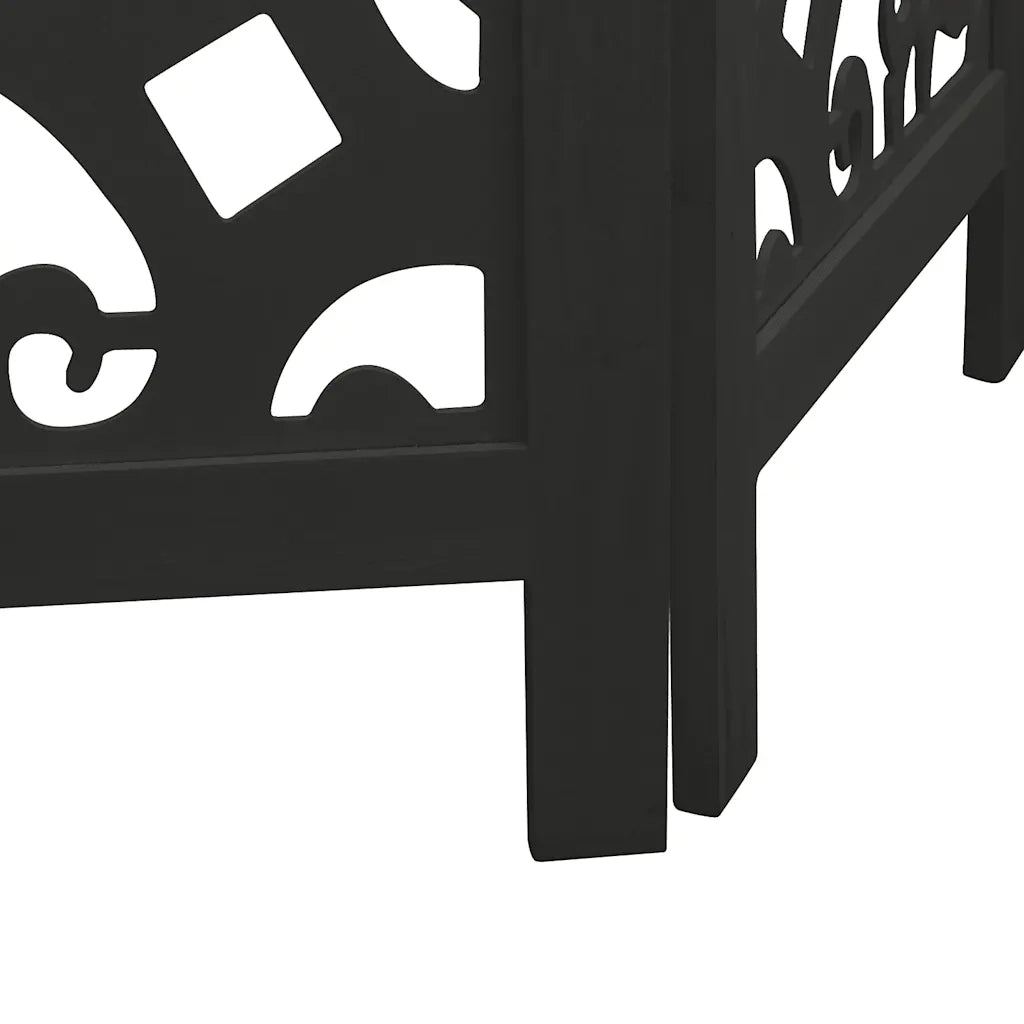 Divisorio Ambienti | Divider per stanze | Paravento 3 Pannelli Nero Legno Massello di Paulownia