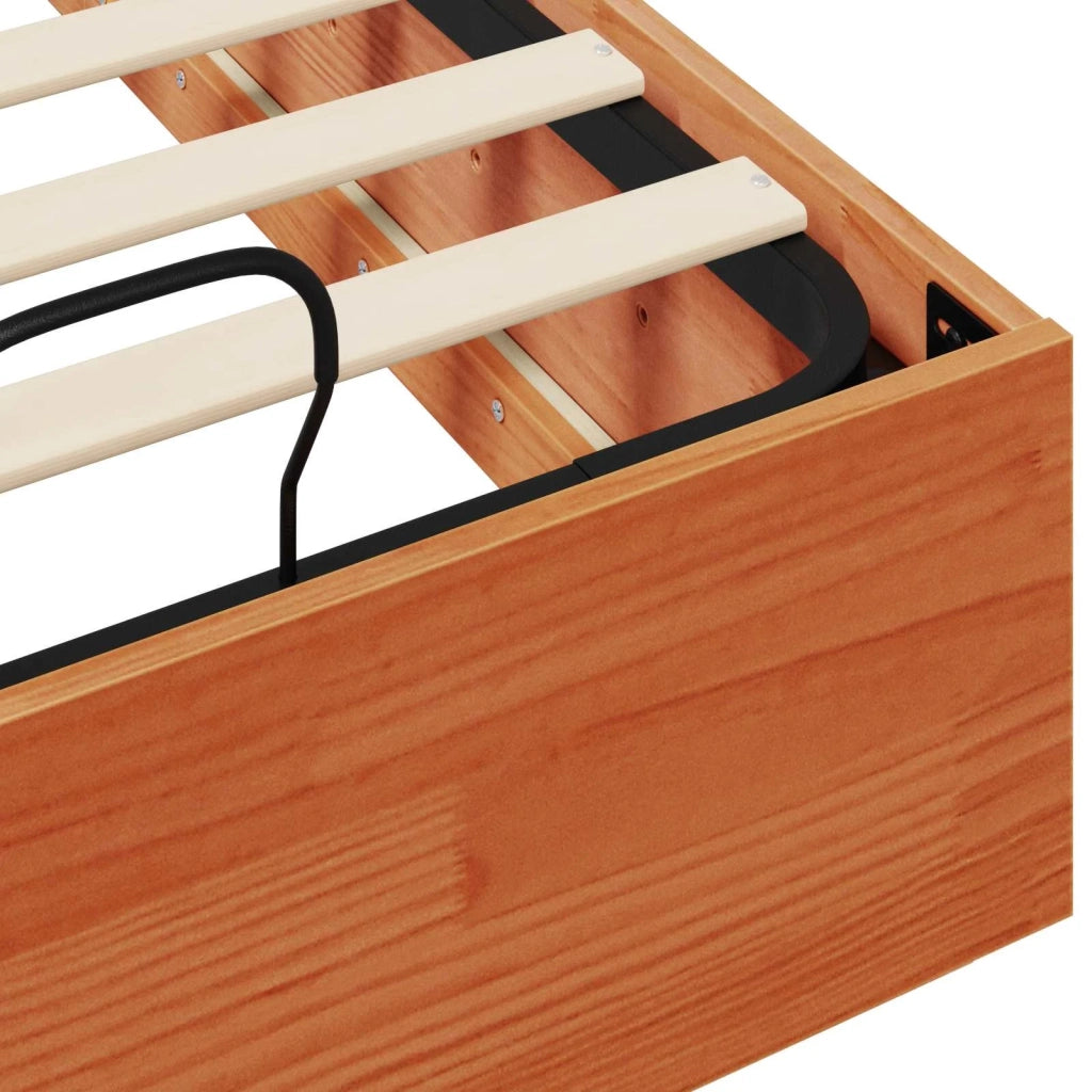 Letto ottomano Marrone Cera 90 x 190 cm Legno di pino massiccio 3418728