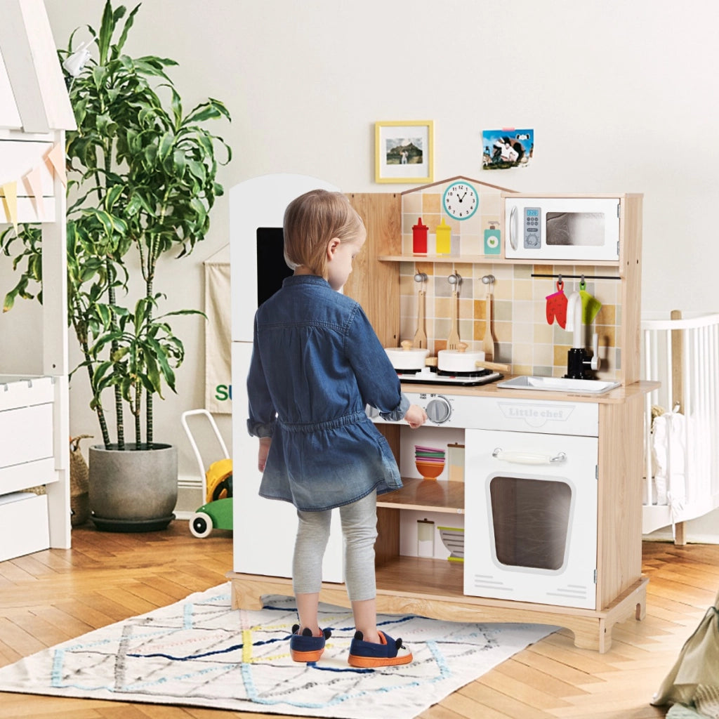 Cucina finta giocattolo con suoni e luci realistici per bambini, Cucina realistica con accessori completi