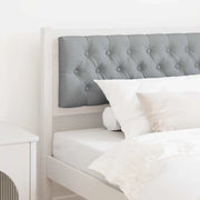 Testiera-Testiera con Cuscini Bianco e grigio chiaro 100 cm Legno di pino massello