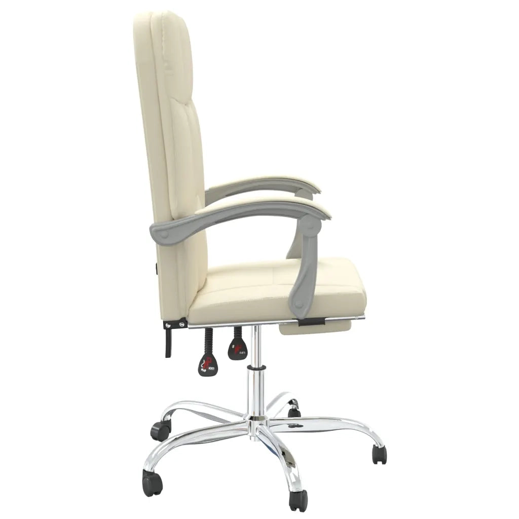 Poltrona da Ufficio Reclinabile Crema in Similpelle cod mxl 23294